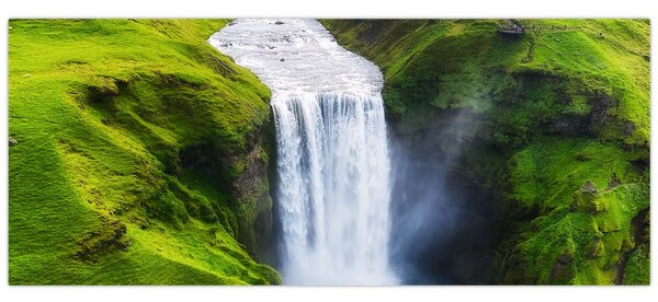 Obraz - Vodopád Skogafoss (120x50 cm)