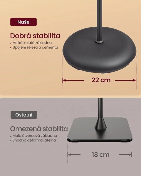 SONGMICS Nastavitelná stojací LED lampa Libo černá