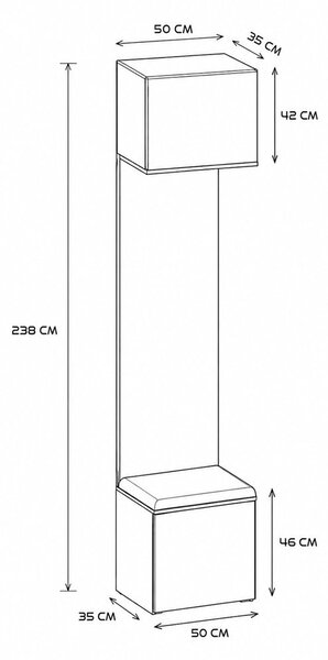 TP Living Predsieňová stena so zrkadlom Haga 1L 50 cm kašmír