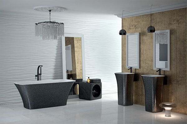 Besco Voľne stojaca vaňa z liateho mramoru Assos Glam 160x70