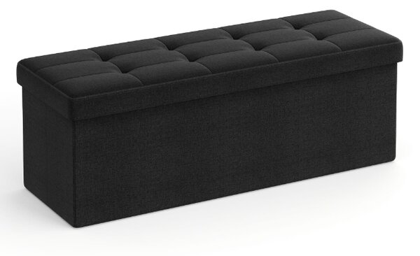 Taburet s úložným priestorom OTTOMAN 110x38 cm, čierny