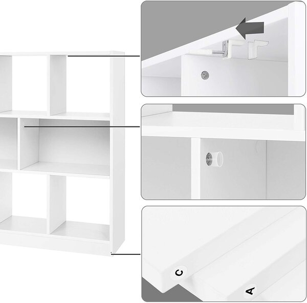 SONGMICS Knihovna LBC52WT, biela