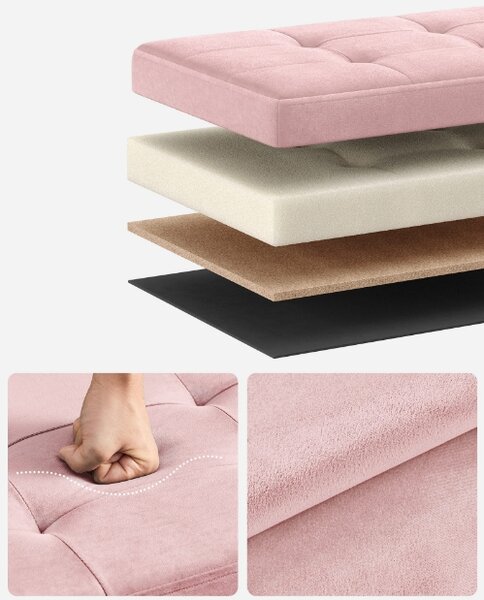 Taburet s úložným priestorom OTTOMAN 110x38 cm, ružový