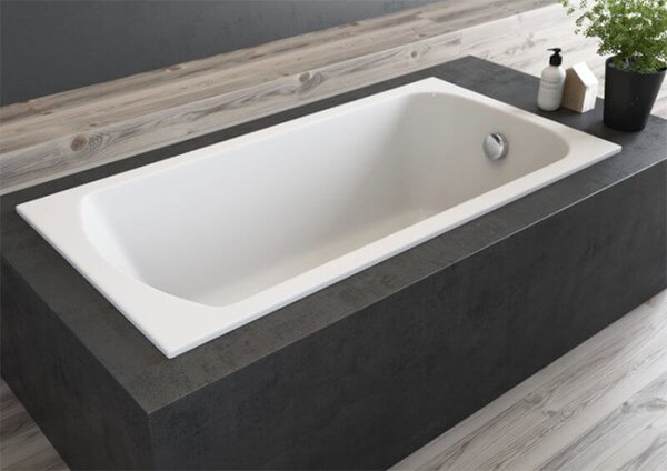 Polimat Akrylátová obdĺžniková vaňa Classic Slim 120x70 (130x70, 140x70, 150x70, 150x75, 160x70, 170x70, 170x75, 180x80) POLIMAT-Farba: Biela, POLIMAT-Rozmery: 120x70