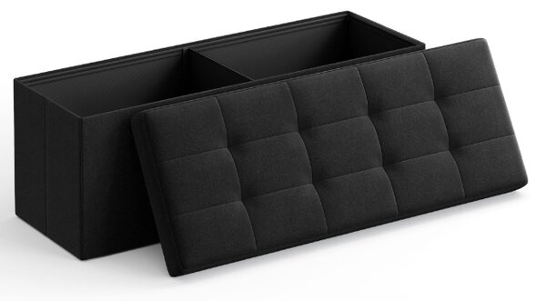 Taburet s úložným priestorom OTTOMAN 110x38 cm, čierny