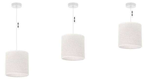 Závesné svietidlo Juta, 1x biele jutové tienidlo, (fi 15cm), w