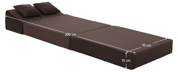 KONDELA Skladací matrac/kreslo, 2v1, hnedá Taupe, PELOS