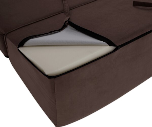 KONDELA Skladací matrac/kreslo, 2v1, hnedá Taupe, PELOS