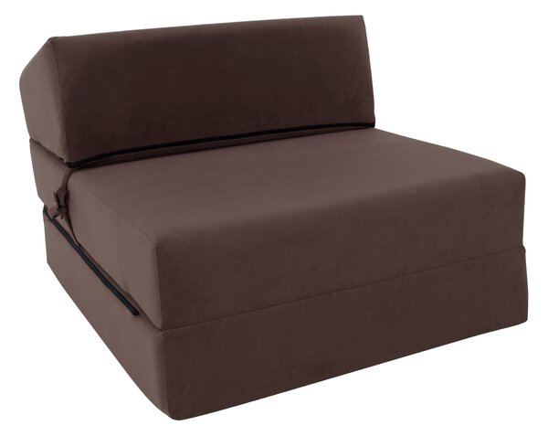 KONDELA Skladací matrac/kreslo, 2v1, hnedá Taupe, PELOS
