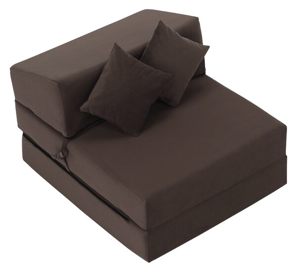 KONDELA Skladací matrac/kreslo, 2v1, hnedá Taupe, PELOS