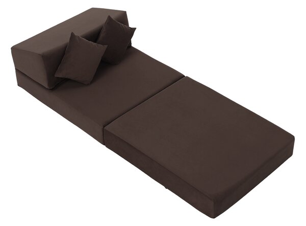 KONDELA Skladací matrac/kreslo, 2v1, hnedá Taupe, PELOS