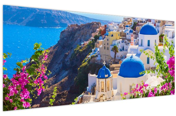 Obraz - Santorini, Grécko (120x50 cm)