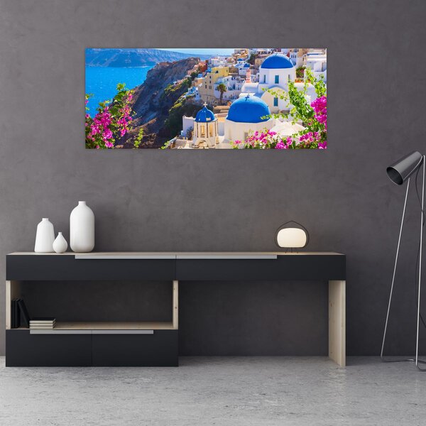 Obraz - Santorini, Grécko (120x50 cm)