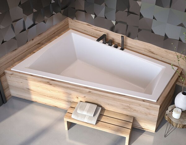 Besco Akrylátová asymetrická vaňa so zníženým lemom Intima Duo Slim 170x125 (180x125) BESCO-Rozmery: 170x125, BESCO-Farba: Biela, BESCO-Orientácia: Ľavá