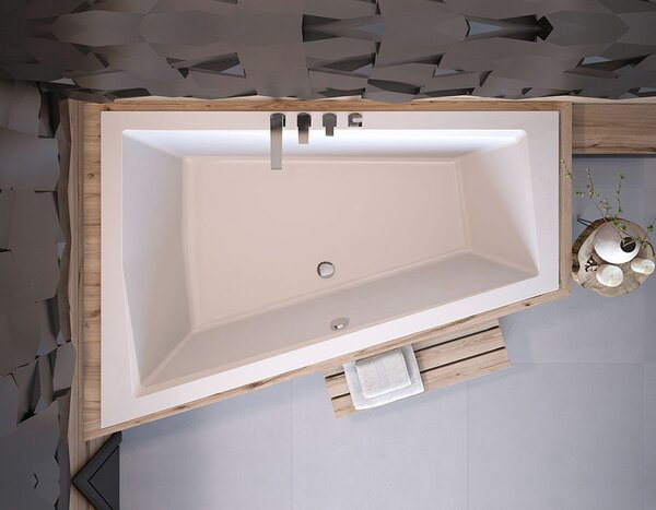 Besco Akrylátová asymetrická vaňa so zníženým lemom Intima Duo Slim 170x125 (180x125) BESCO-Rozmery: 170x125, BESCO-Farba: Biela, BESCO-Orientácia: Ľavá