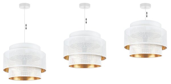 Závesné svietidlo Asti, 1x biele PVC tienidlo, (fi 40cm), g, w
