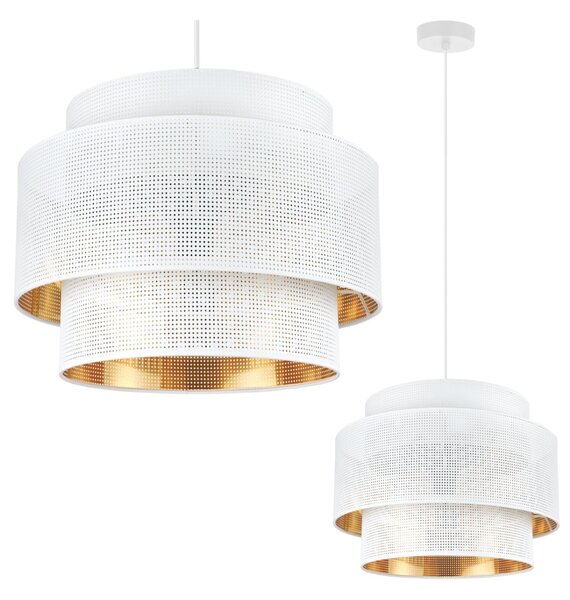 Závesné svietidlo Asti, 1x biele PVC tienidlo, (fi 40cm), g, w
