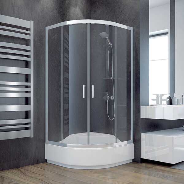 Besco Štvrťkruhový sprchový kút MODERN HR 80x80 (90x90), výška 165 cm - bez vaničky BESCO-Rozmery: 80x80, BESCO-Profily: profily: chróm, výplň: mat
