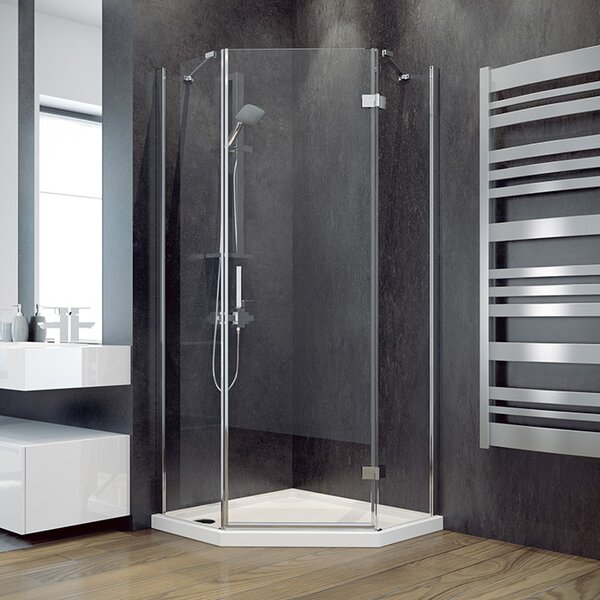 Besco Päťuholníkový sprchovací kút VIVA PE 90x90, výška 195 cm - bez vaničky BESCO-Rozmery: 90x90, BESCO-Orientácia: Ľavá