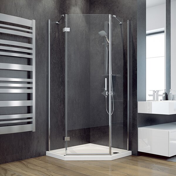Besco Päťuholníkový sprchovací kút VIVA PE 90x90, výška 195 cm - bez vaničky BESCO-Rozmery: 90x90, BESCO-Orientácia: Ľavá