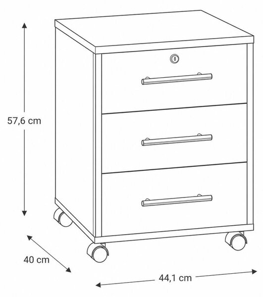 KONTAJNER NA KOLIESKACH, 44/58/40 cm MID.YOU - Online Only kancelárie, Online Only