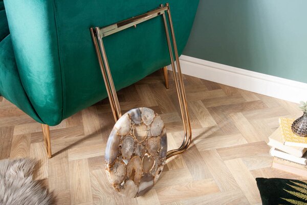 Odkladací stolík Tristen I 35 cm achát modrý