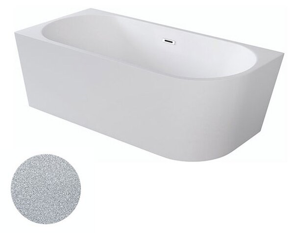 Besco Akrylátová voľne stojaca rohová vaňa Zoya Glam S 150x75 (170x80) biela/strieborná