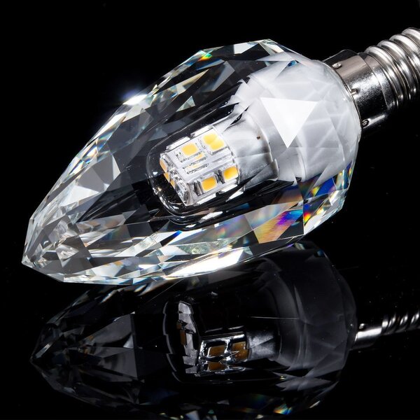 Dekoračná LED žiarovka E14 neutrálna 4000k 4w 500 lm crystal sviečka