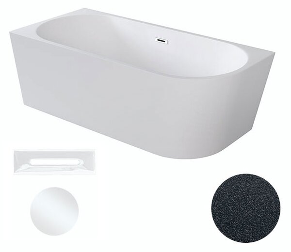 Besco Akrylátová voľne stojaca rohová vaňa Zoya Glam G 150x75 (170x80) biela/grafit