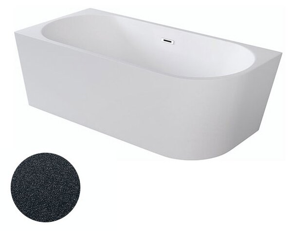 Besco Akrylátová voľne stojaca rohová vaňa Zoya Glam G 150x75 (170x80) biela/grafit