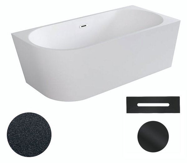 Besco Akrylátová voľne stojaca rohová vaňa Zoya Glam G 150x75 (170x80) biela/grafit