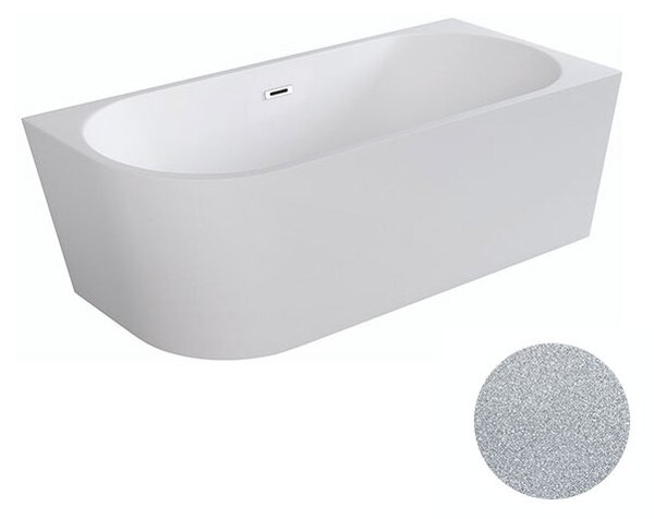 Besco Akrylátová voľne stojaca rohová vaňa Zoya Glam S 150x75 (170x80) biela/strieborná