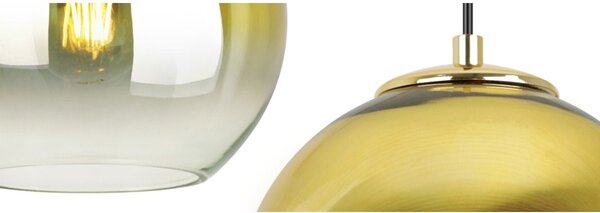 Závesné svietidlo Bergen Gold, 6x zlaté/transparentné sklenené tienidlo (fi 15cm)
