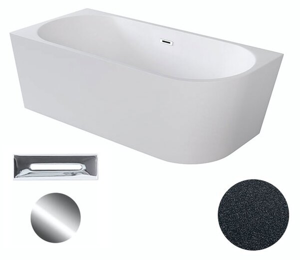 Besco Akrylátová voľne stojaca rohová vaňa Zoya Glam G 150x75 (170x80) biela/grafit