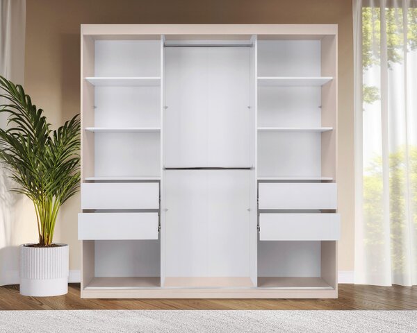 SKRIŇA S POSUVNÝMI DVERAMI, kašmírová, 200/215/59,5 cm P & B - Skrine, Online Only