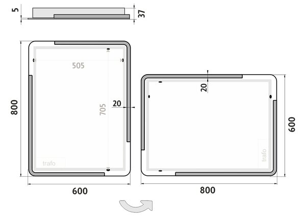 Nimco LED zrkadlo 600x800 - ZP 15002