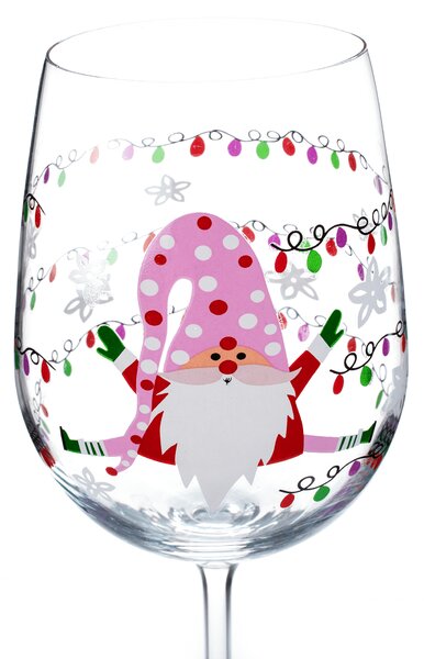 TEMPO-KONDELA TIPSY TRIO, poháre na víno, set 3 ks, 450 ml, číre so zimným motívom