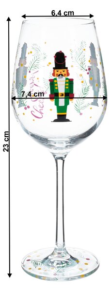 TEMPO-KONDELA TIPSY TRIO, poháre na víno, set 3 ks, 450 ml, číre so zimným motívom