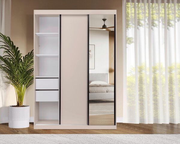 SKRIŇA S POSUVNÝMI DVERAMI, kašmírová, 150/215/59,5 cm P & B - Skrine, Online Only