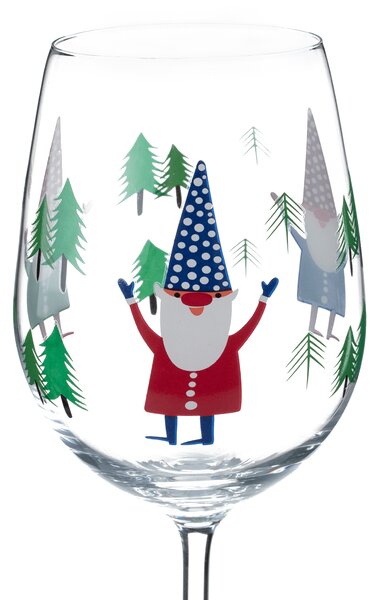 TEMPO-KONDELA TIPSY TRIO, poháre na víno, set 3 ks, 450 ml, číre so zimným motívom