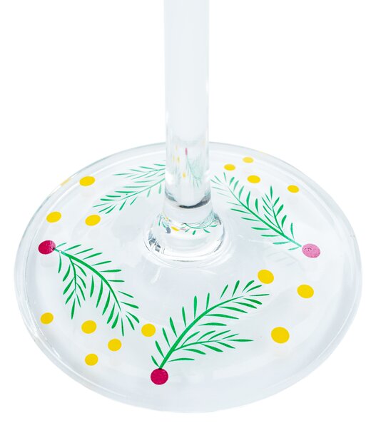 TEMPO-KONDELA TIPSY TRIO, poháre na víno, set 3 ks, 450 ml, číre so zimným motívom