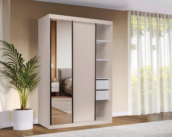 SKRIŇA S POSUVNÝMI DVERAMI, kašmírová, 150/215/59,5 cm P & B - Skrine, Online Only