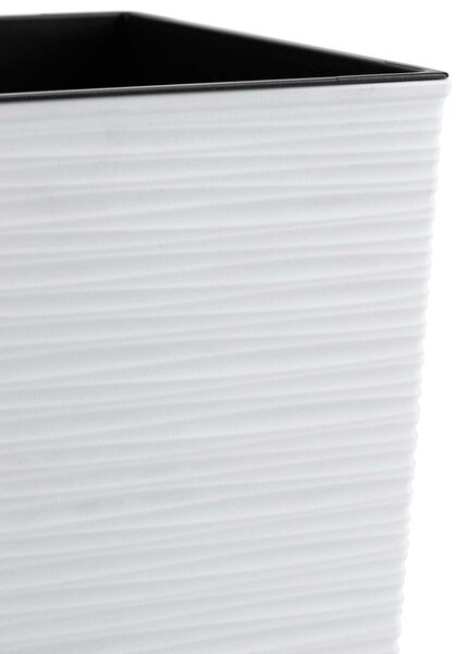 PLASTOVÝ KVETINÁČ FLORE RIFLO SADA 2KS 30X30 CM+25X25 CM BIELA