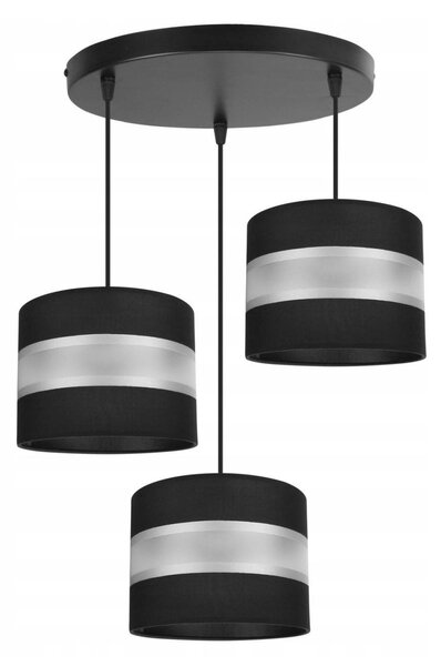 Závesné svietidlo Elegance, 3x textilné tienidlo (mix 7 farieb), (výber z 3 farieb konštrukcie), o