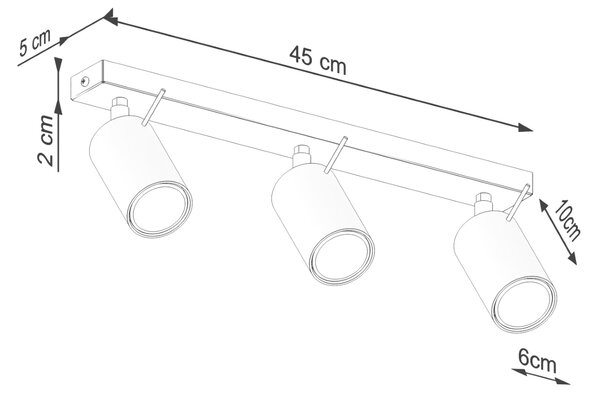 Bodové svietidlo Ring, 3x béžové kovové tienidlo, (možnosť polohovania)