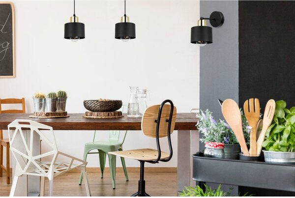 Nástenné svietidlo Panta 1, 1x čierne kovové tienidlo, g