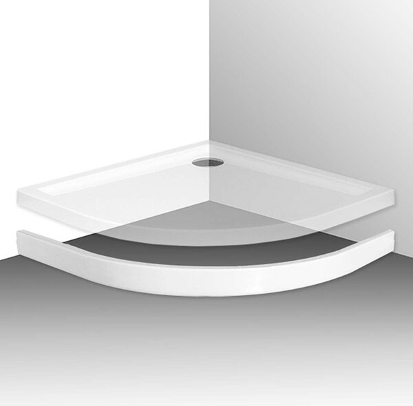 Roth Krycí panel FLAT ROUND štvrťkruh ROTH-Variant: rozmery: 90x90 cm, orientácia: Uni - (FLAT ROUND panel 900 - 8010083)