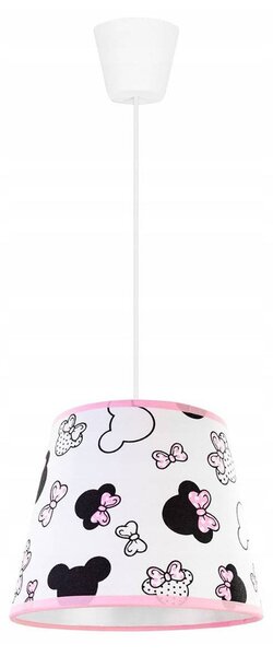 Detské závesné svietidlo Minnie, 1x textilné tienidlo so vzorom, s