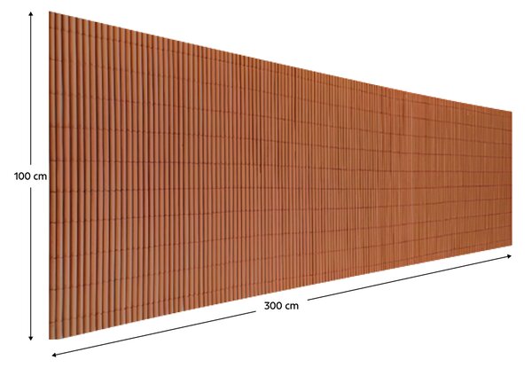 KONDELA Záhradná zástena, hnedá, 300x100 cm, ABEO