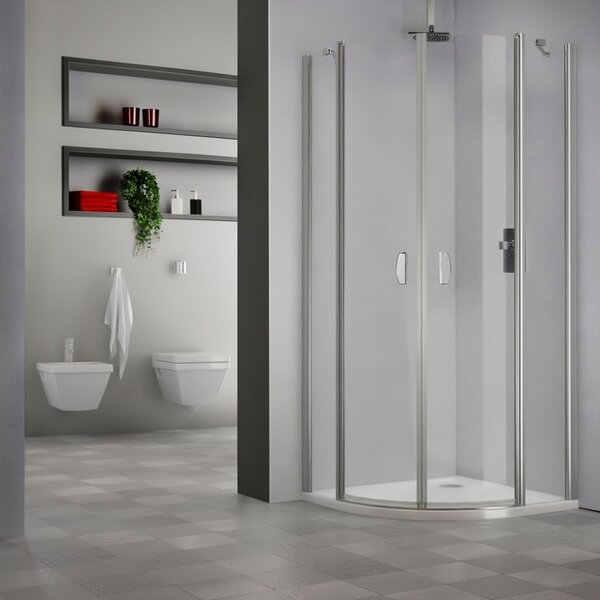 Roltechnik Outlet Štvrťkruhový sprchový kút DR2 - bez vaničky ROTH-Variant: rozmery: 80x80 cm - (DR2/80x80 - 733-8000000-00-02), ROTH-Profily: profily: brillant, výplň: transparent